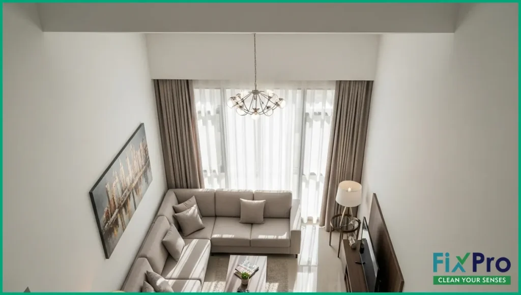 Abu Dhabi living room with visible AC vents