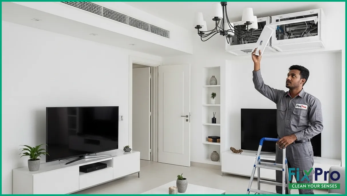 Clean AC vents and ducts in Abu Dhabi apartment