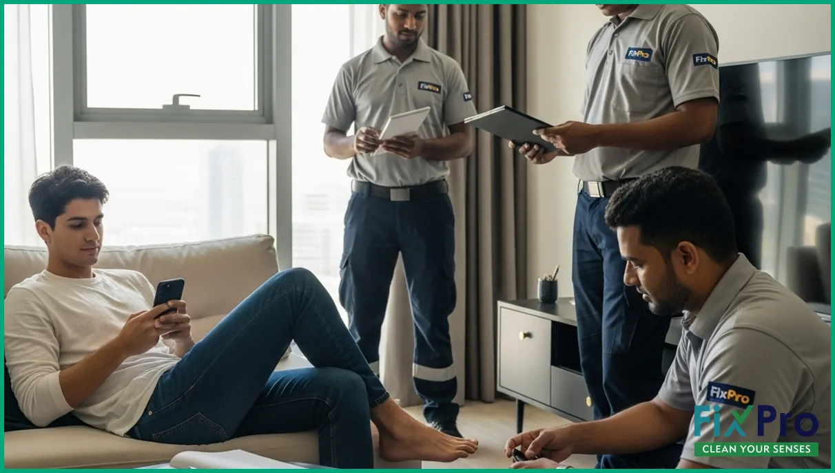 Customer calling AC service company in Abu Dhabi